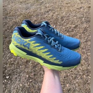 NWOT Hoka Mens Torrent 3 Trail Athletic Shoes Size 9.5Dnin Blue Steele/Cintron